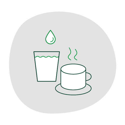 Piktogramm Wasser und Kaffee